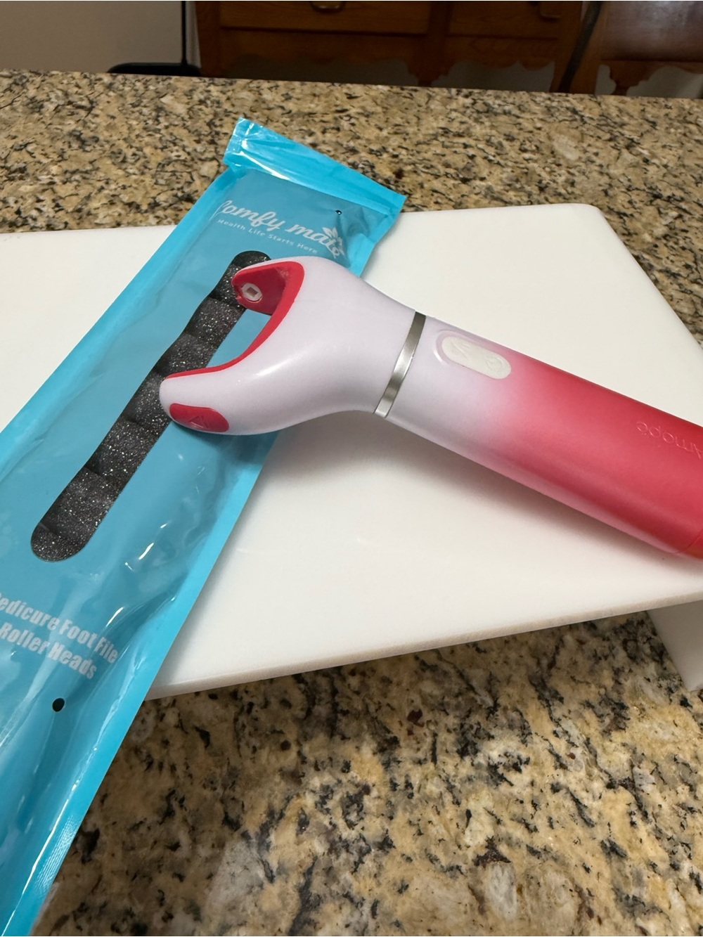Electric Foot Callus Remover - Pink White Rechargeable Exfoliator
